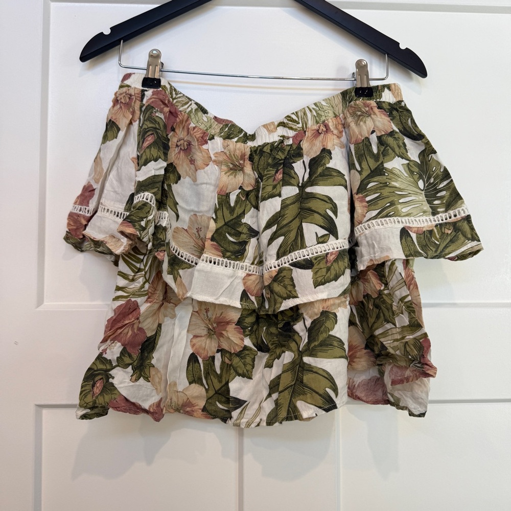 Rip Curl Multicolor Leaf Print Tube Top